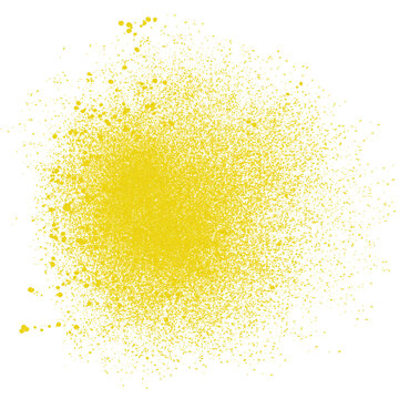 Yellow Holi Powder Color Burst Explosion Transparent PNG Overlay Isolated for Festival Celebration Design