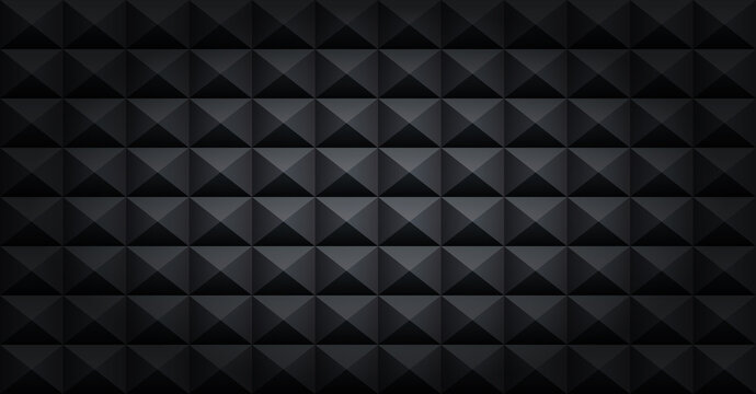 Dark geometric seamless pattern with black pyramid stud texture and central lighting effect on abstract backdrop.