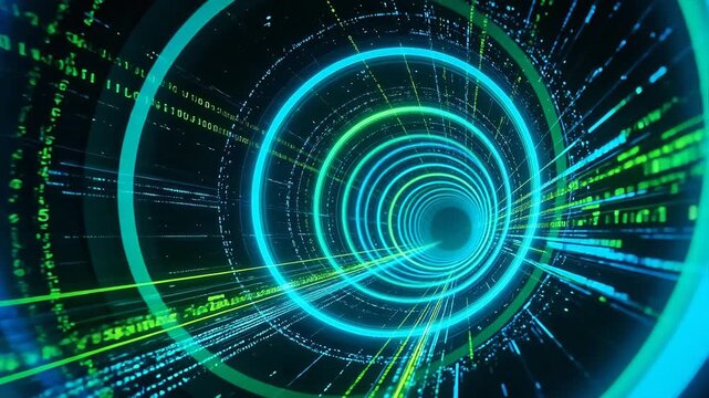 Digital tunnel with binary code