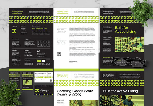 Green And Black Sporting Good Store Brand Guidlines