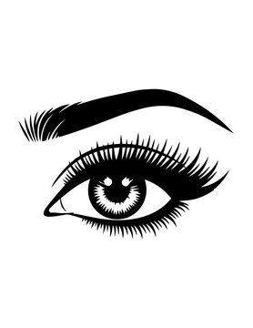 Closeup of a female eye makeup.
