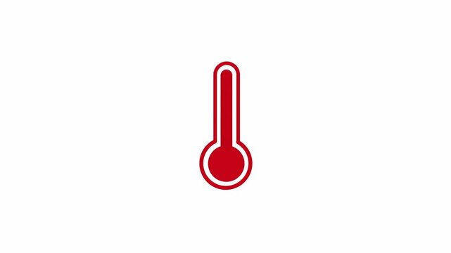 Animated thermometer icon on transparent background. Useful for temperature, weather, health, and climate related visuals  .Thermometer Temperature Increase Decrease Animation with Alpha Channel in 4K