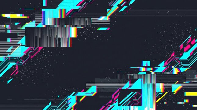Cyberpunk Glitch Art Digital Noise Distortion Abstract Background