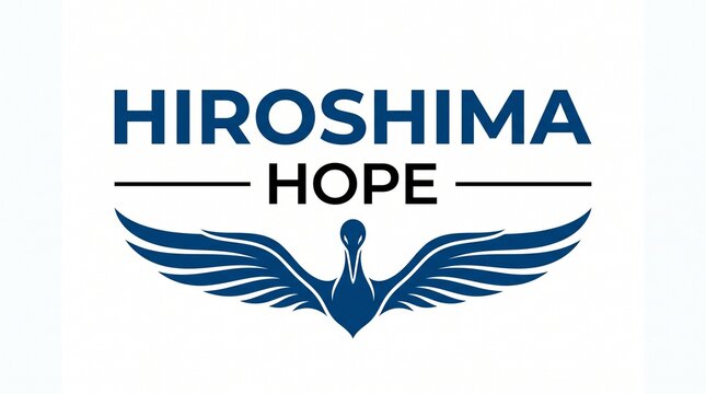 Hiroshima Day Hope Vector Concept with Sadako Peace Crane and Spreading Wings Emblem for International Peace Memorial Poster Design