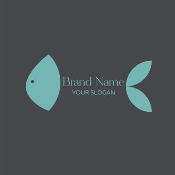 Fish template. Vector illustration in flat style. Design element.