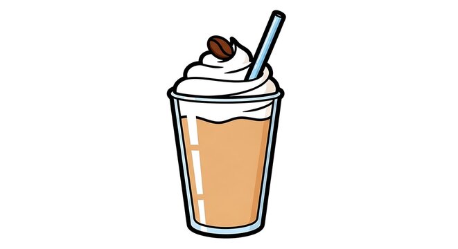 Cartoon coffee cup with steam illustration.