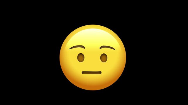 3D Animated smirking and winking face emoji with raised eyebrow on alpha channel