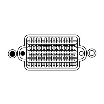 DVI Connector Icon - Digital Visual Interface Plug Outline