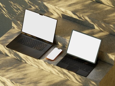Responsive Web Design and website Mockup, Devices Mock up, Smartphone desktop tablet laptop template Mockup