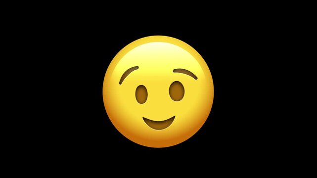 3D Animated winking emoji face gesture on alpha channel