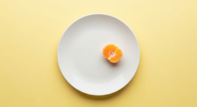 Single egg yolk on white plate.