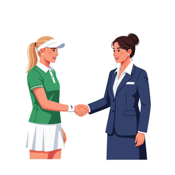 Female Tennis Player Handshake With Umpire