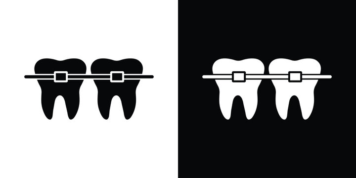 teeth with braces icon