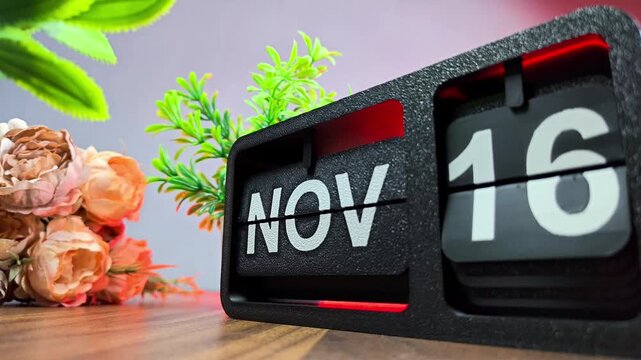Retro flip calendar changing date from november 15 to november 16. International Day for Tolerance