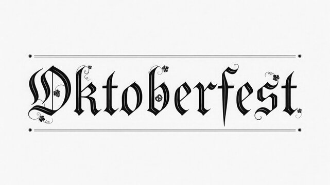 Oktoberfest typographic logo design in black gothic script