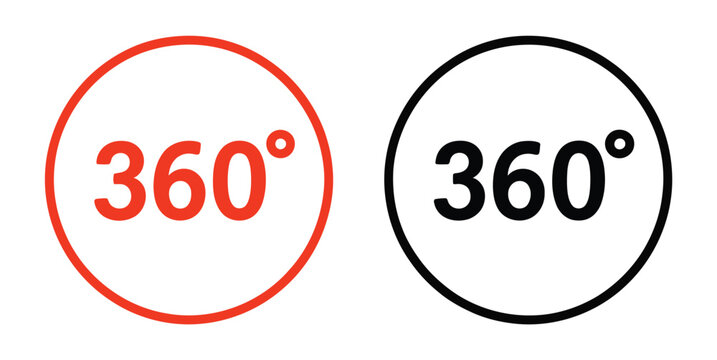 Virtual Tour Icon Set, Interactive 360 Degree Experience Navigation VR Exploration Symbols Collection, Editable Stroke Line Modern Minimal Vector Illustration For Websites, Mobile Applications, Real.
