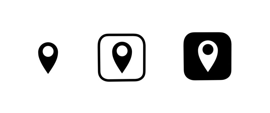 Location pin map pointer icons set