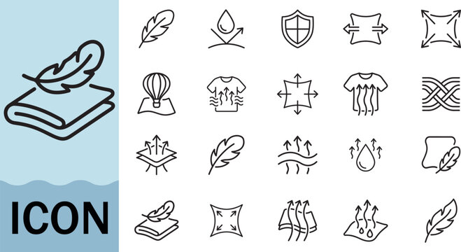 Fabric technology icons showing material properties