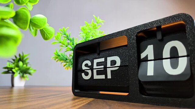 Retro flip calendar changing date from september 09 to september 10. World Suicide Prevention Day