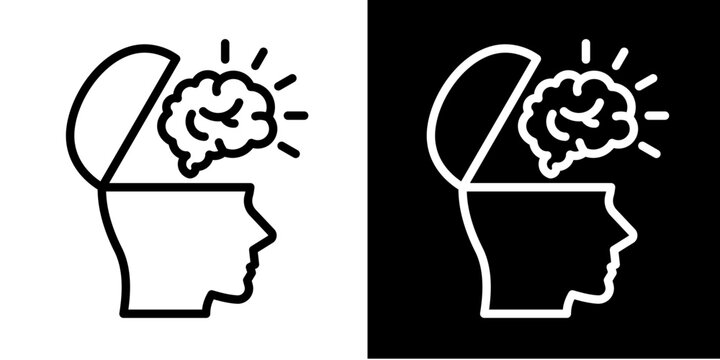 Mind Analysis Icon Set White Line Style Collection