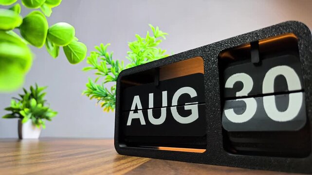 Retro flip calendar changing date from august 29 to august 30. International Day of the Victims of Enforced Disappearances