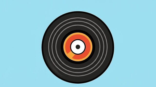Minimalist Vinyl Record Spinning on Turntable Animation Motion Graphic Videos
