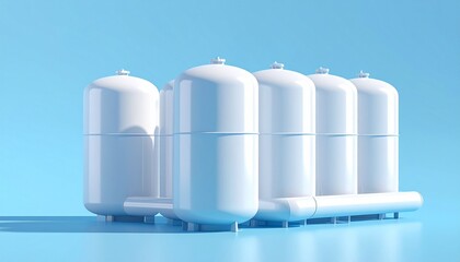 Hydrogen Storage Tank Array Concept Clean Energy Industrial Solutions Future Render