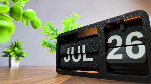Retro flip calendar changing date from july 25 to july 26. Kargil Vijay Diwas