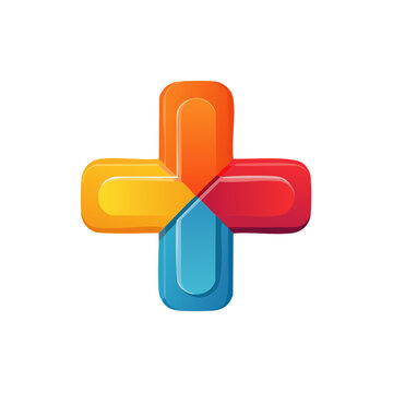 Colorful plus sign medical symbol vector