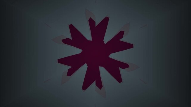 Red Stylized Asterisk Icon on Dark Textured Background Graphic. 4K Video