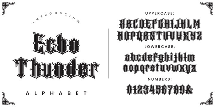 Echo Thunder Gothic Display Font Sharp Edgy Typography for Metal Music and Gaming Branding