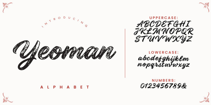 Yeoman Script Brush Font with Textured Handwriting Style for Elegant Branding Projects