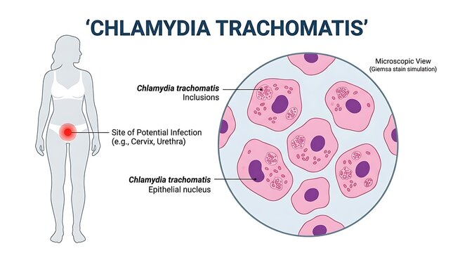 Chlamydia trachomatis bacterial infection concept medical diagram with chlamydia