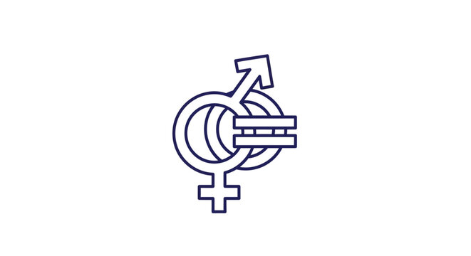 Gender Equality Icon with Male and Female Symbols