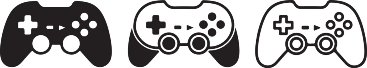 Gaming controller icons, video game controllers, gamepad set © Rana