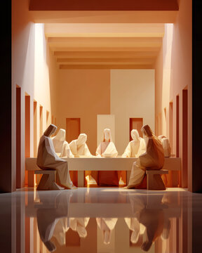 Abstract Geometric Last Supper &ndash; Generative AI