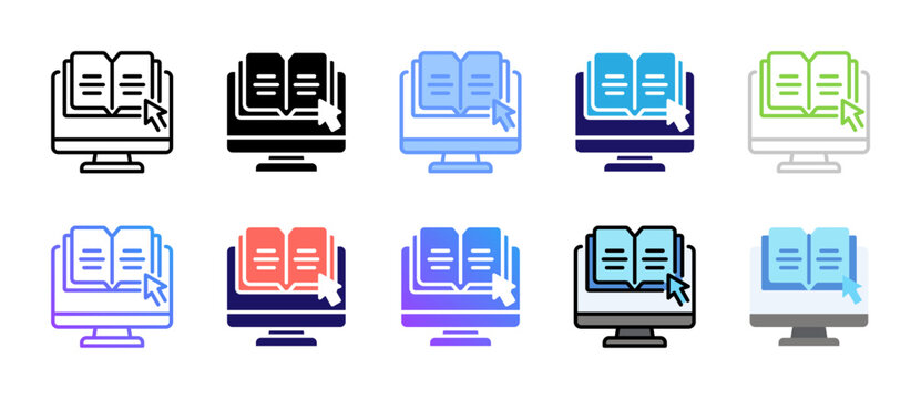 Interactive Ebook Icons Collection in Various Styles