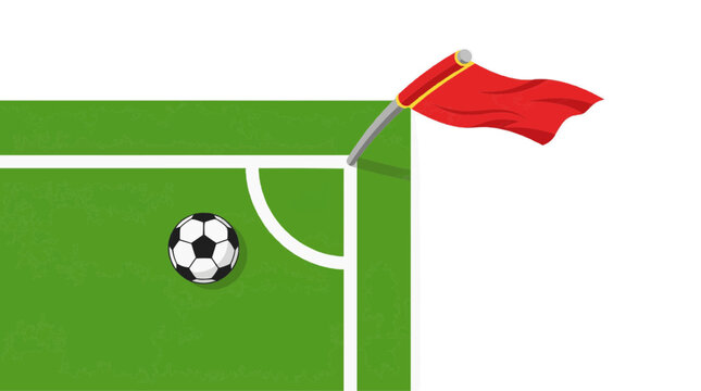 Futebol campo com bola e bandeira de canto em dia de jogo 2026 soccer world championship tournament
