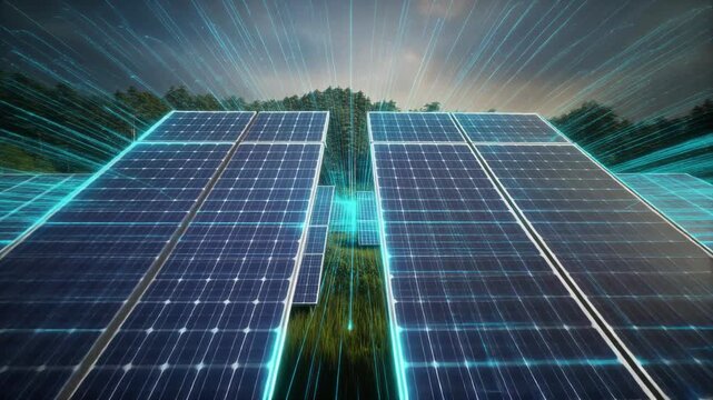 Forest Solar Farm Energy 4K Generative AI