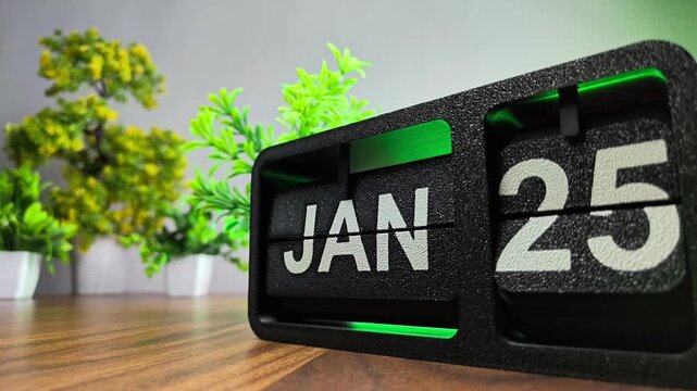 Retro flip calendar changing date from january 24 to january 25. National Voters' Day