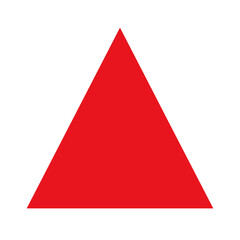 Fototapeta premium Bold red equilateral triangle pointing up on white background