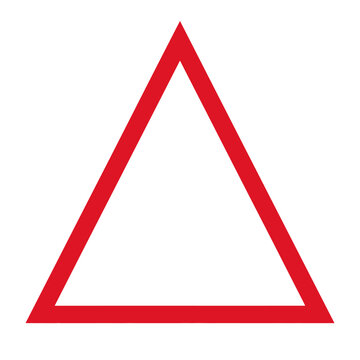 Bold red equilateral triangle geometric shape pointing up