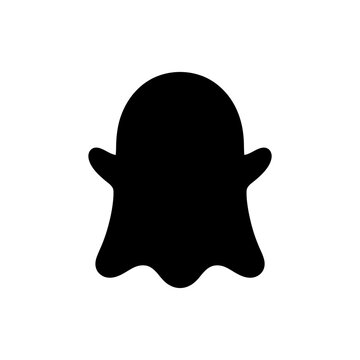 Snapchat logo, ghost icon, social media symbol, black vector isolated on White Background silhouette