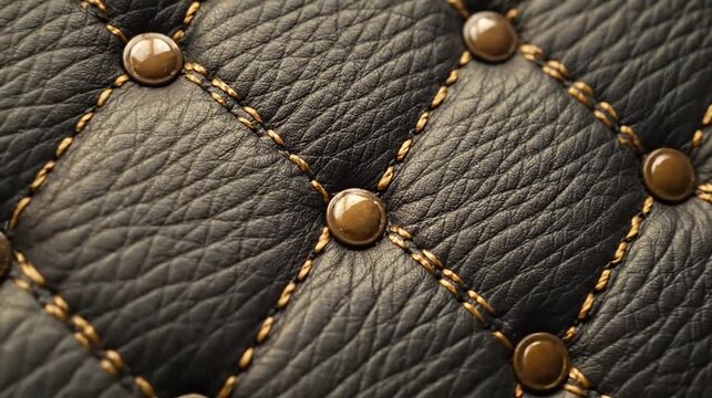 Luxury textured material with detailed stitching and studs