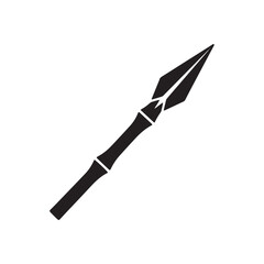 Obraz premium A minimalist black silhouette of a sharp wooden hunting spear icon