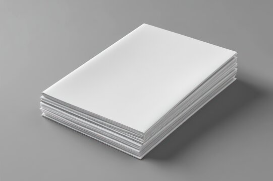 neatly stacked blank white paper sheets on a gray surface, minimalist and orderly calm