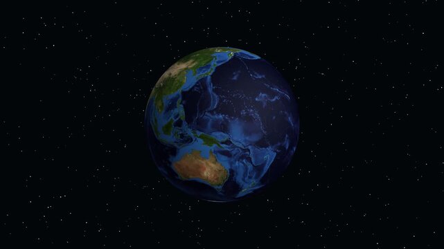 3D Animation Zooming From Space to Kuwait City on Planet Earth