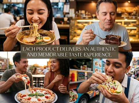 Delicious and memorable dining experiences A collage of diverse culinary delights