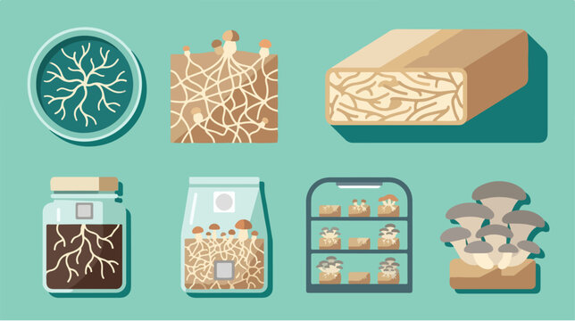 Mushroom mycelium and spores.