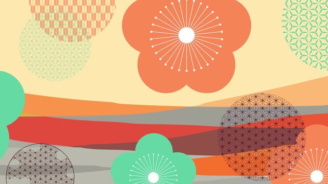 Japanese Decorative Plum Blossom Patterns 4K